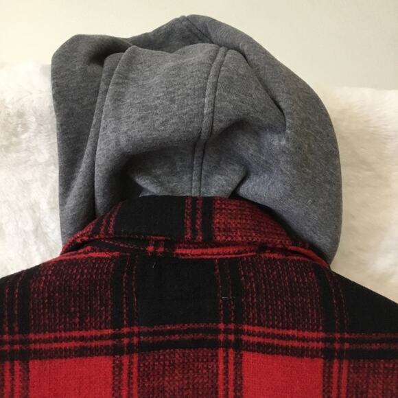 Temt Red Plaid Sherpa-Lined Hoodie Jacket - Picture 12 of 12